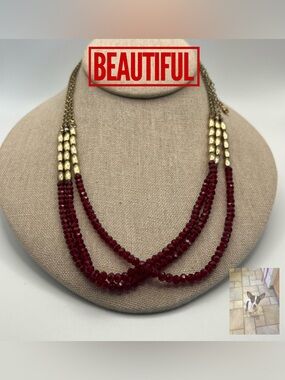 Faceted Acrylic Crystal Multi Strand Necklace